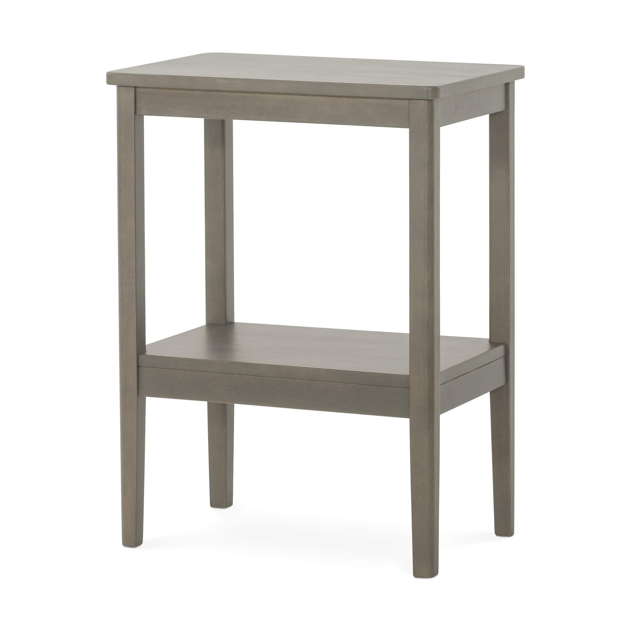 Child CraftFolio Rectangular Wood End Table with Shelf for Nursery or Bedroom, Includes 2 Rectangular Tabletops and 4 Tapered Legs, Made of Sturdy Pinewood, Non-Toxic, Baby Safe Finish (Dapper Gray)