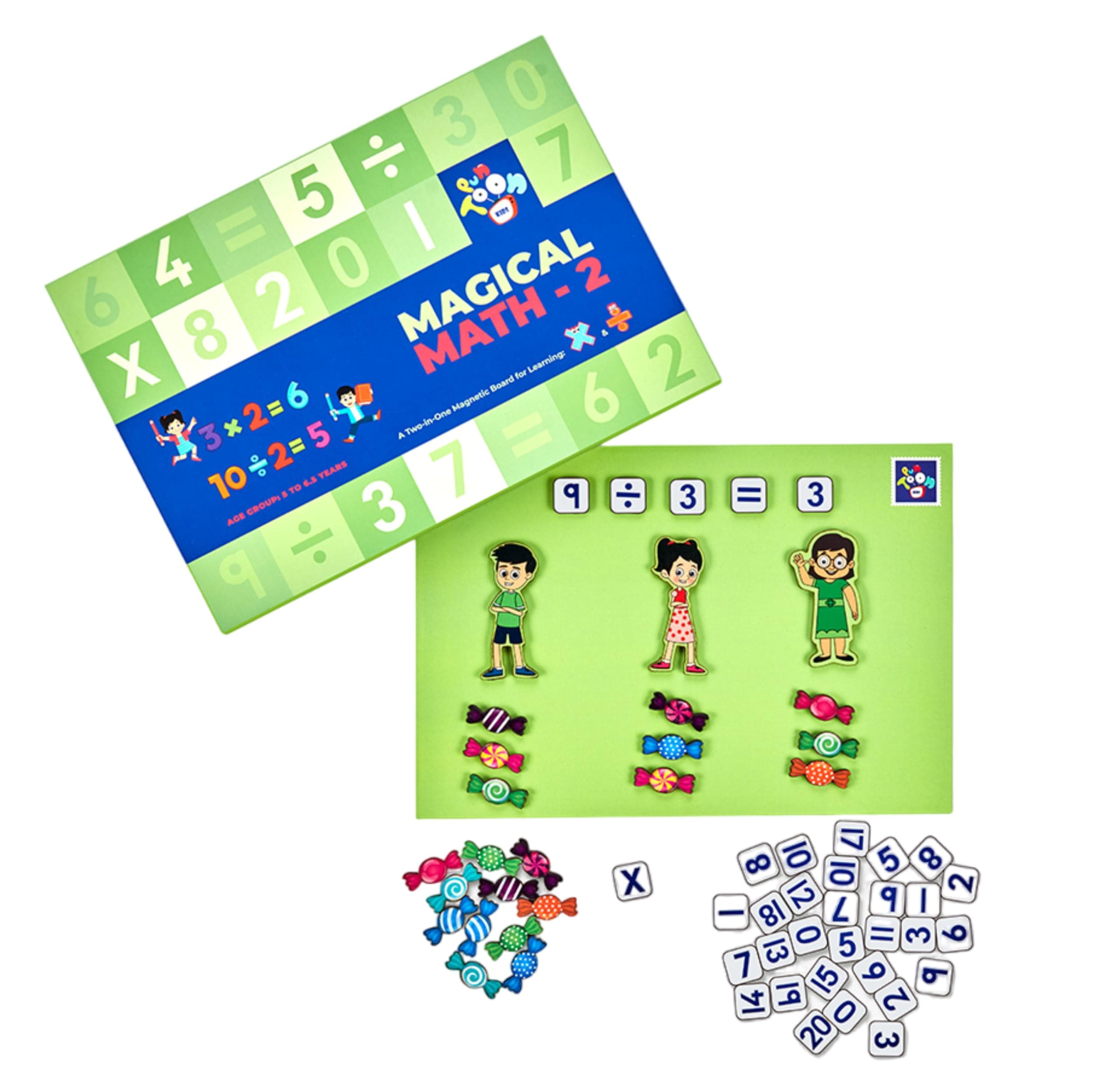 Magical Maths-2 Fun Educational Board Games for Kids | Play & Learn Multiplication & Division with Gattu & Chinki | Magnetic Math Board Game for Kids 5+ Years
