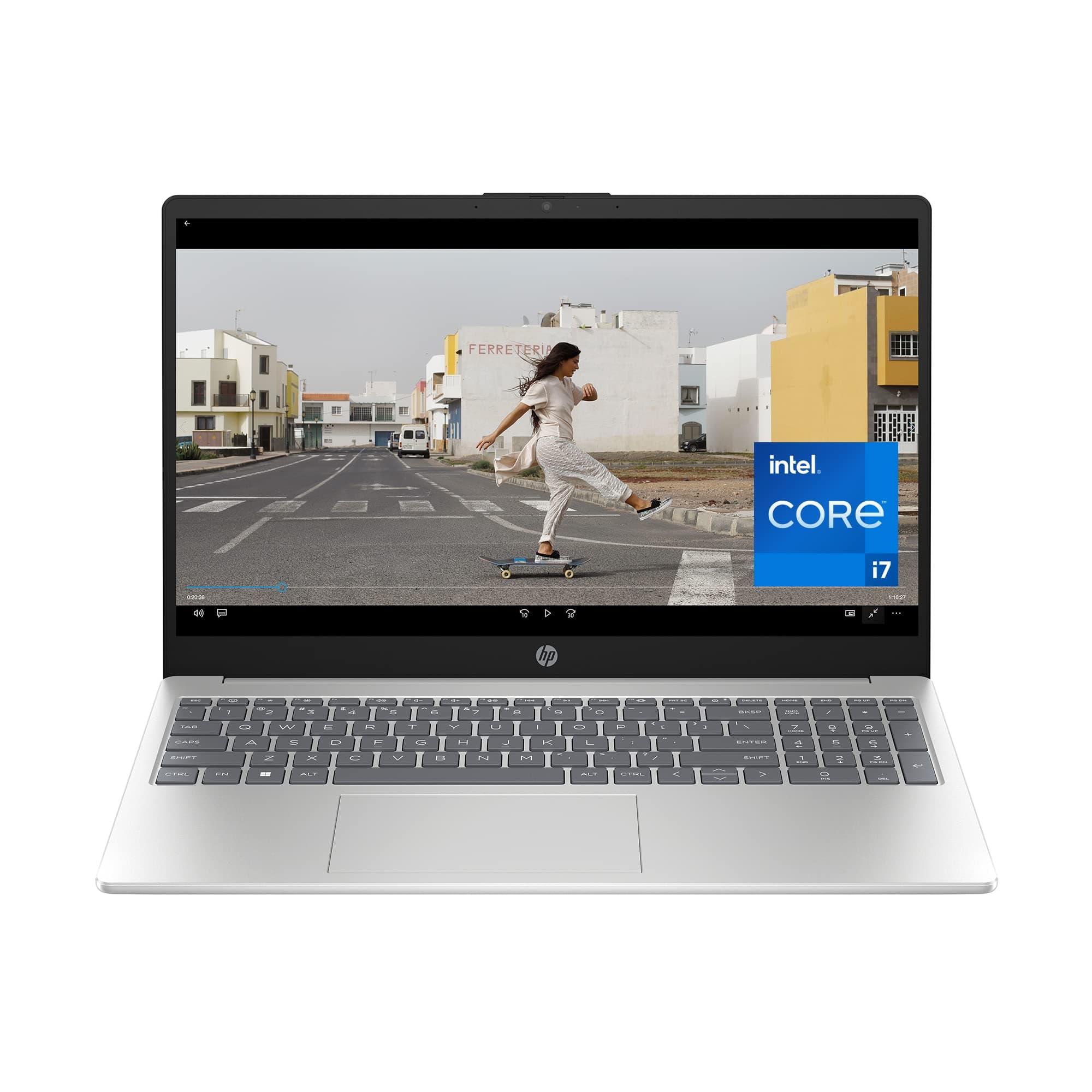 HP 15.6 inch Laptop PC, Processor: 13th Generation Intel® Core™ i7, Graphics: Intel® Iris® Xe Graphics, 16 GB DDR4-3200 MHz RAM, 512GB SSD, Windows 11 Home (Silver, 15-fd0099nr)