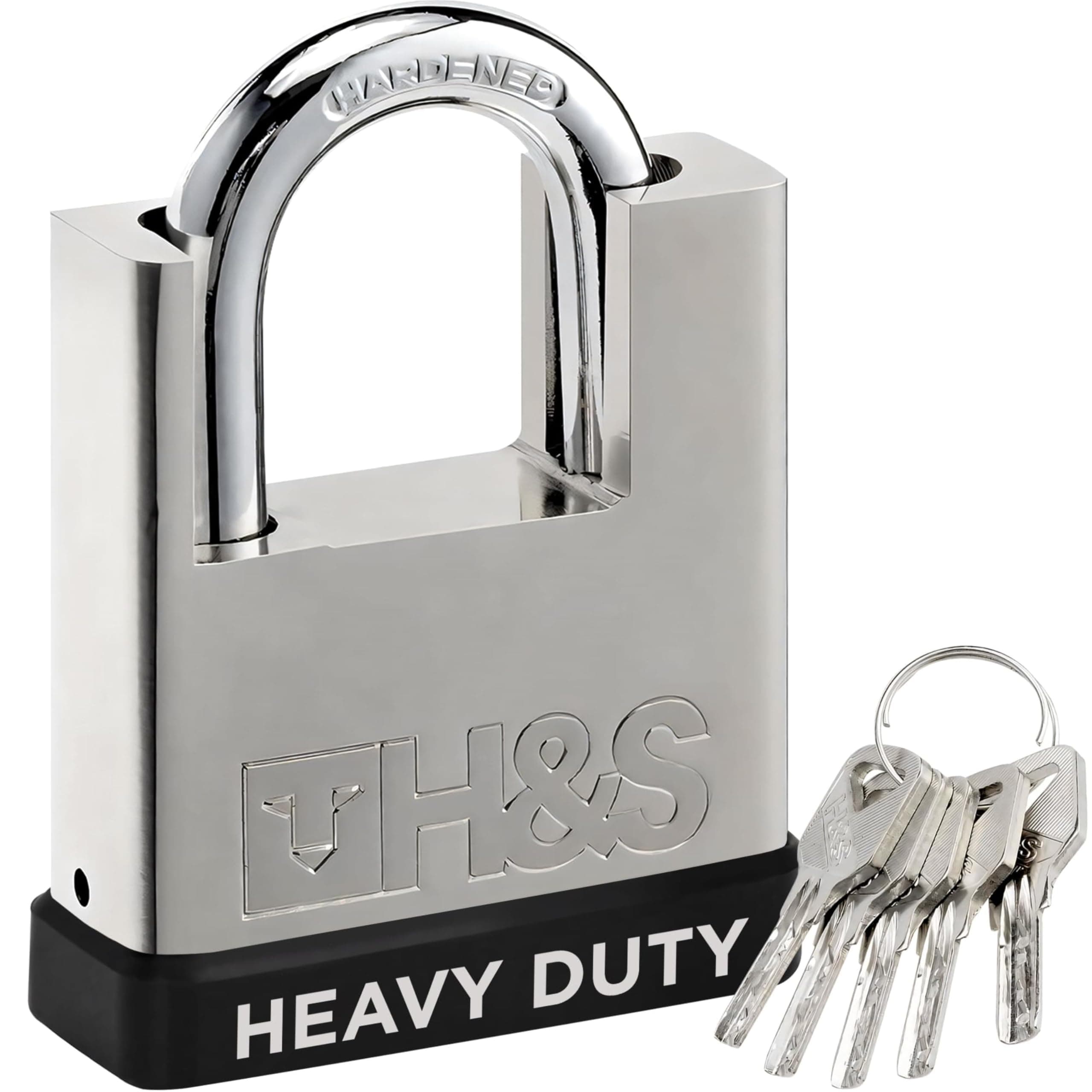 H&S High Security Padlock with Key - 60mm Key Pad Lock for Storage Unit - Alloy Steel Indoor and Outdoor Padlock with 5 Keys