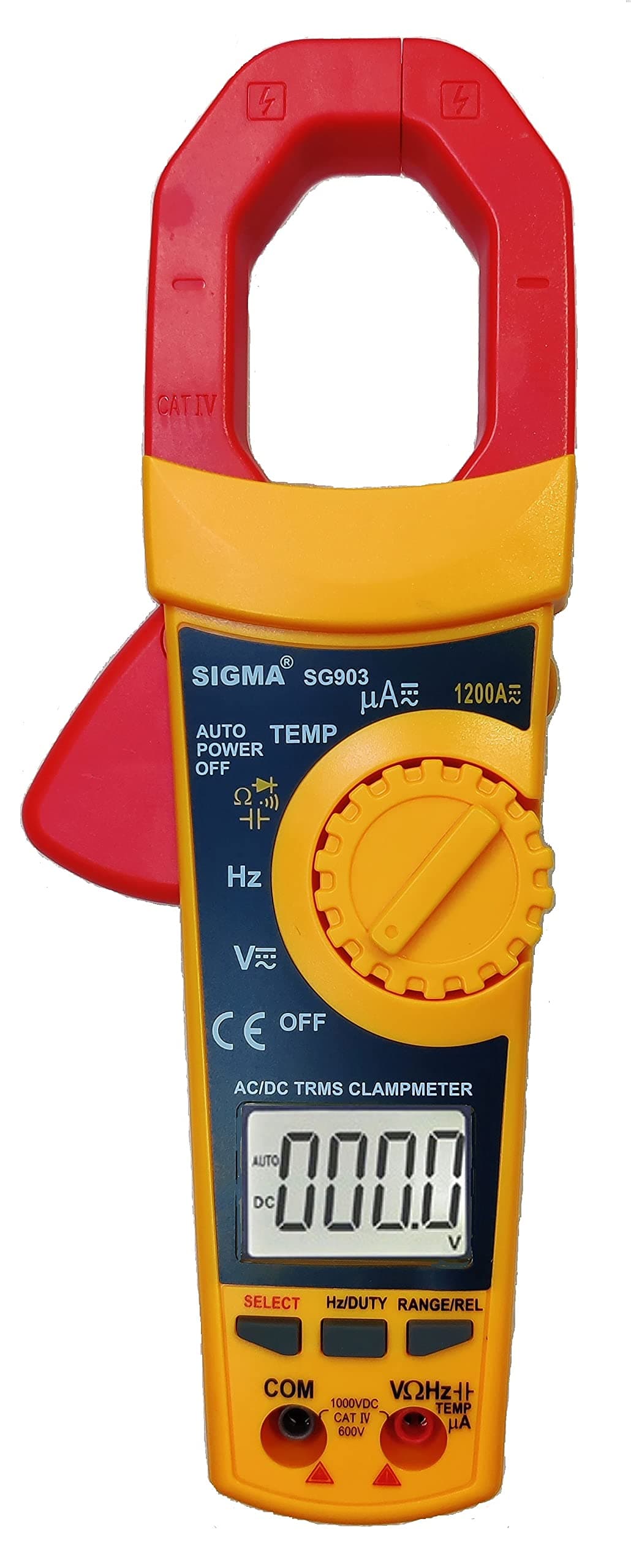 Digital Ac/Dc True Rms Clamp Meter Sigma Sg 903 Trms, 1200Amp Ac/Dc - With Calibration Certificate, Multicolor