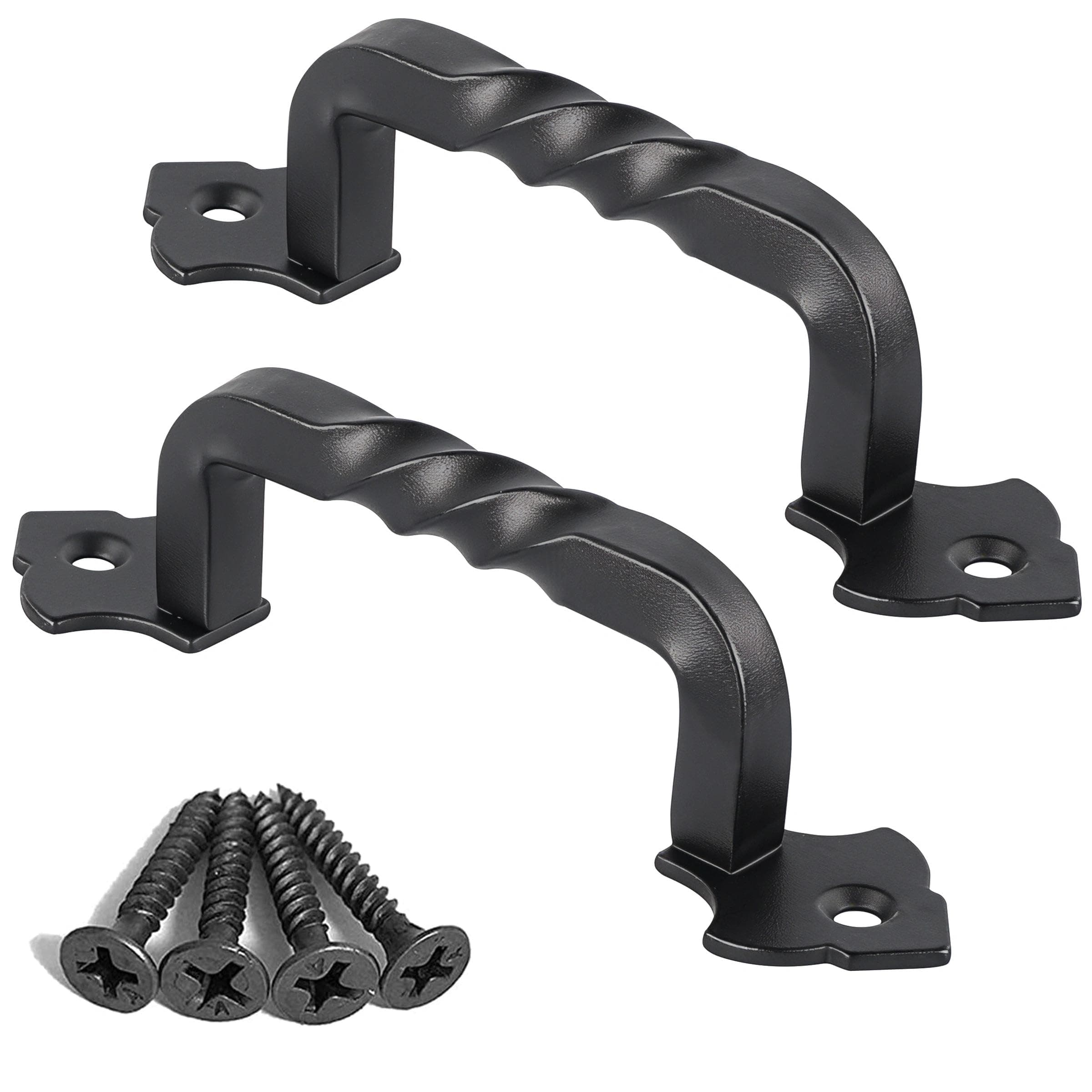 OVOV 2 Pack Barn Door Pull Handle Hardware for Wooden Garden Gate Shed Cabinet Door (4inch)