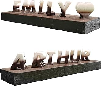 Personalized 3D Flip Name / 3D Name Art Personalized Gift for Husband Wife Boyfriend Girlfriend, Anniversary, Birthday, Couple Name (White&Brown.)