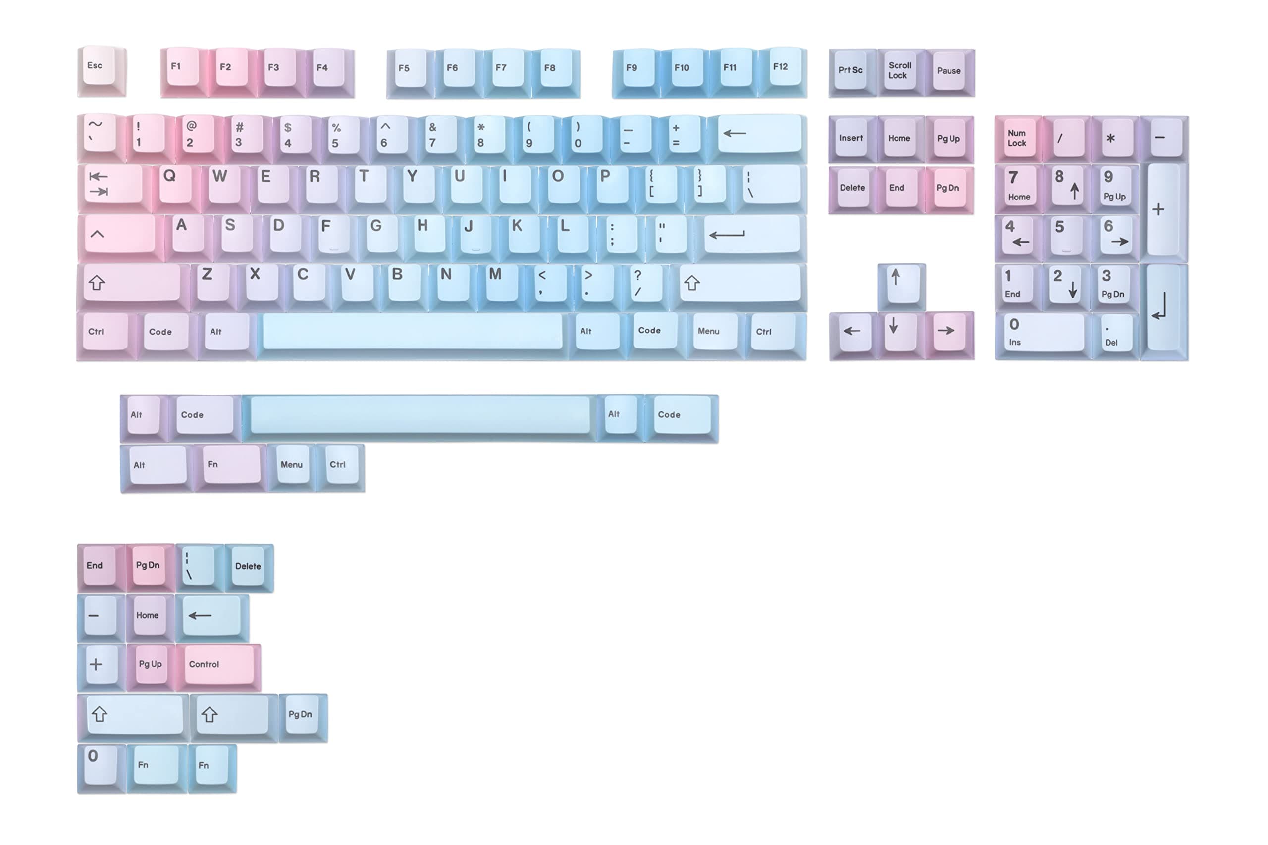DROP Artifact Bloom Series Keycap Set - Compatible with Full-Size, Tenkeyless, Compact 1800, HHKB, 75%, 67%, and 60% Mechanical Keyboard Layouts, 129 PBT Keycaps, dye-sub in Cherry Profile (Dusk)