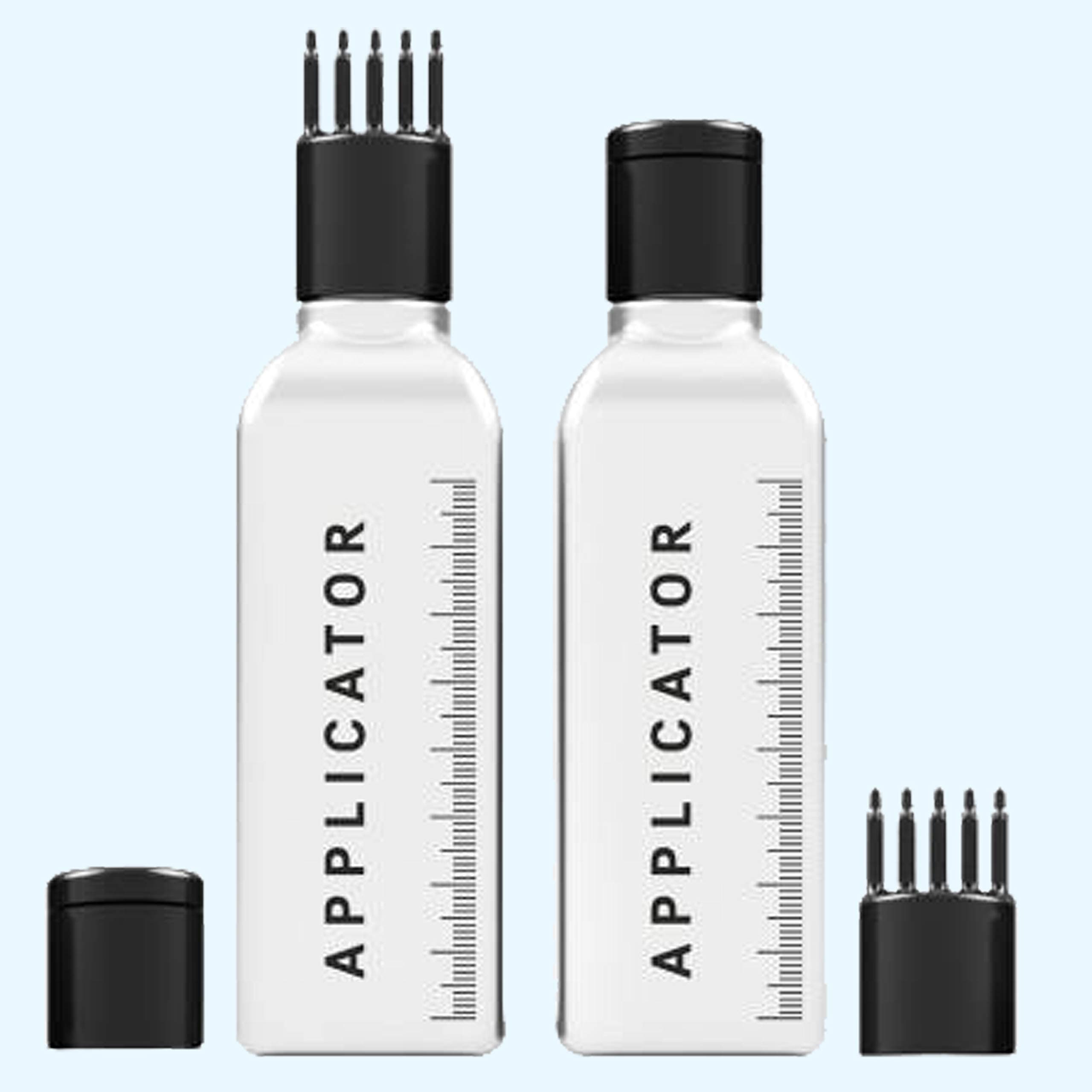 VREENY Hair Root Applicator Bottle with Comb Cap for Applying Hair Oil, Shampoo and Medicine (R_A_B_Pack of 02)