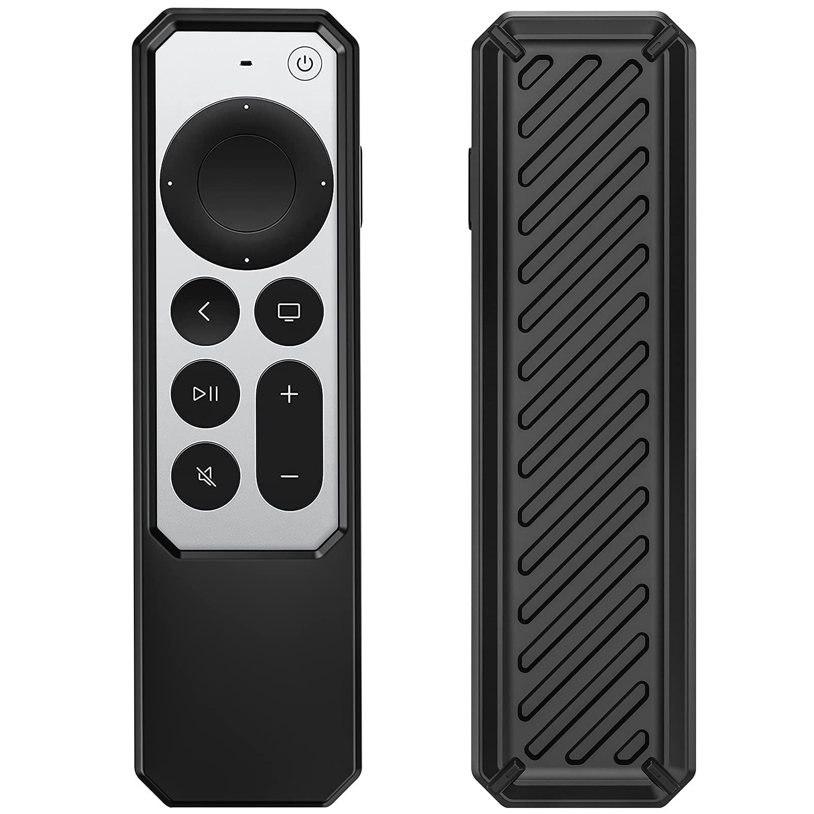 ProCase for Apple TV 4K Remote Control Case 2021, Silicone Cover Anti-Slip Shockproof Dirt Proof Controller Protective Cover for Siri Remote Controller 2nd Generation - Black