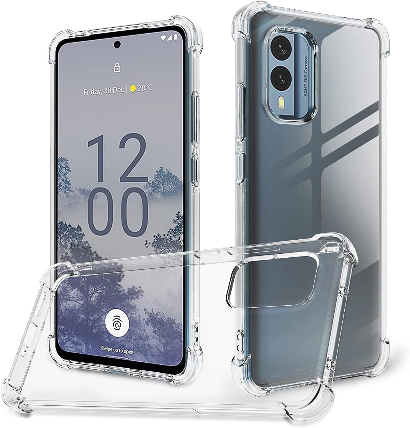 PIXFAB For Nokia C32 Clear Case, Shockproof [Ultra Slim] Scratch Resistant Gel Rubber Silicone [Protective Case] Phone Cover For Nokia C32 - Clear