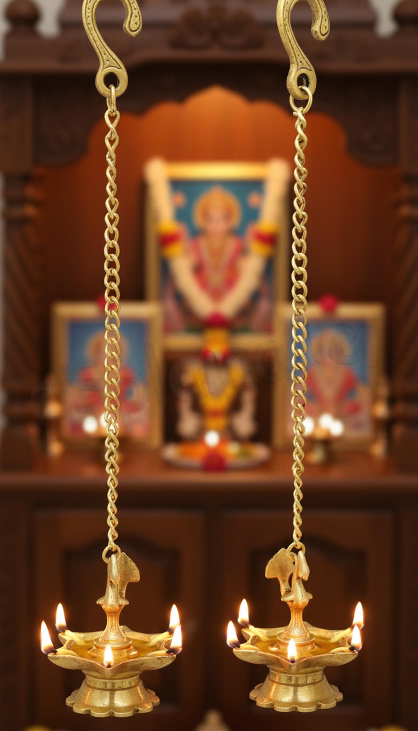 Wall Hanging Brass Diya with Bells