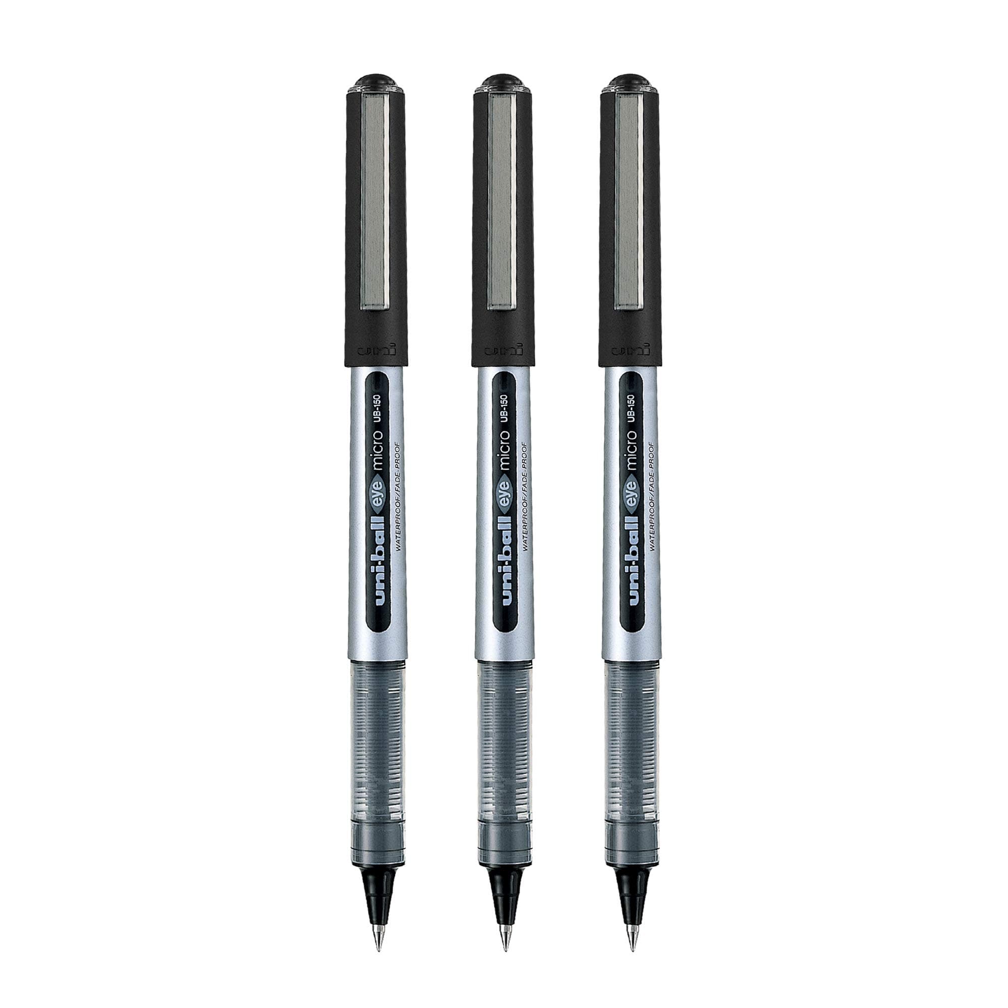 uni-ball Eye UB150 Roller Pen (Black Ink, Pack of 3)