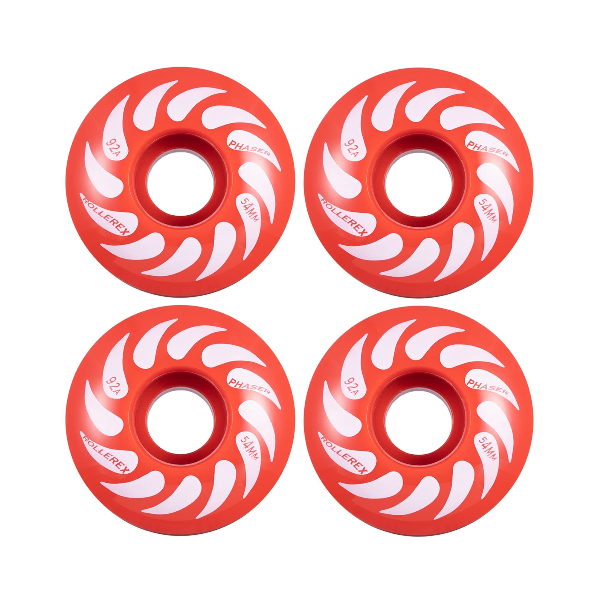 Phaser 92A 54mm Skateboard Wheels 4-Pack with Optional Bearings Set – Durable 32mm Width Cruiser Wheels for Skateboards – Smooth Ride & Easy Installation