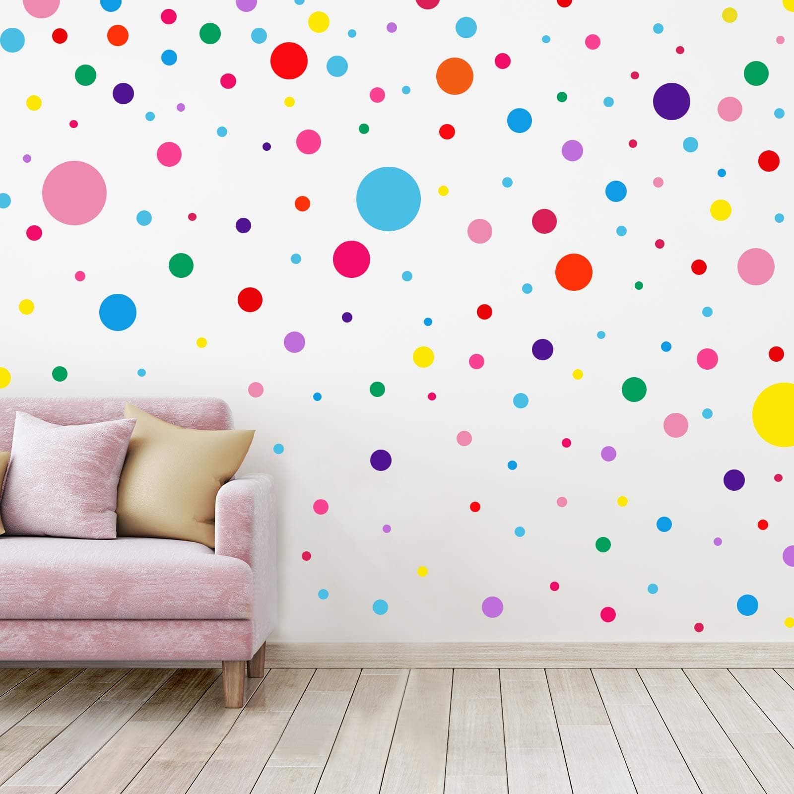 Zonon 264 Pcs Polka Dot Wall Decals for Classroom Decor Kids Circle Wall Sticker Vinyl Peel and Stick Colorful Removable for Nursery Bedroom Playroom Living Room(12 Colors)