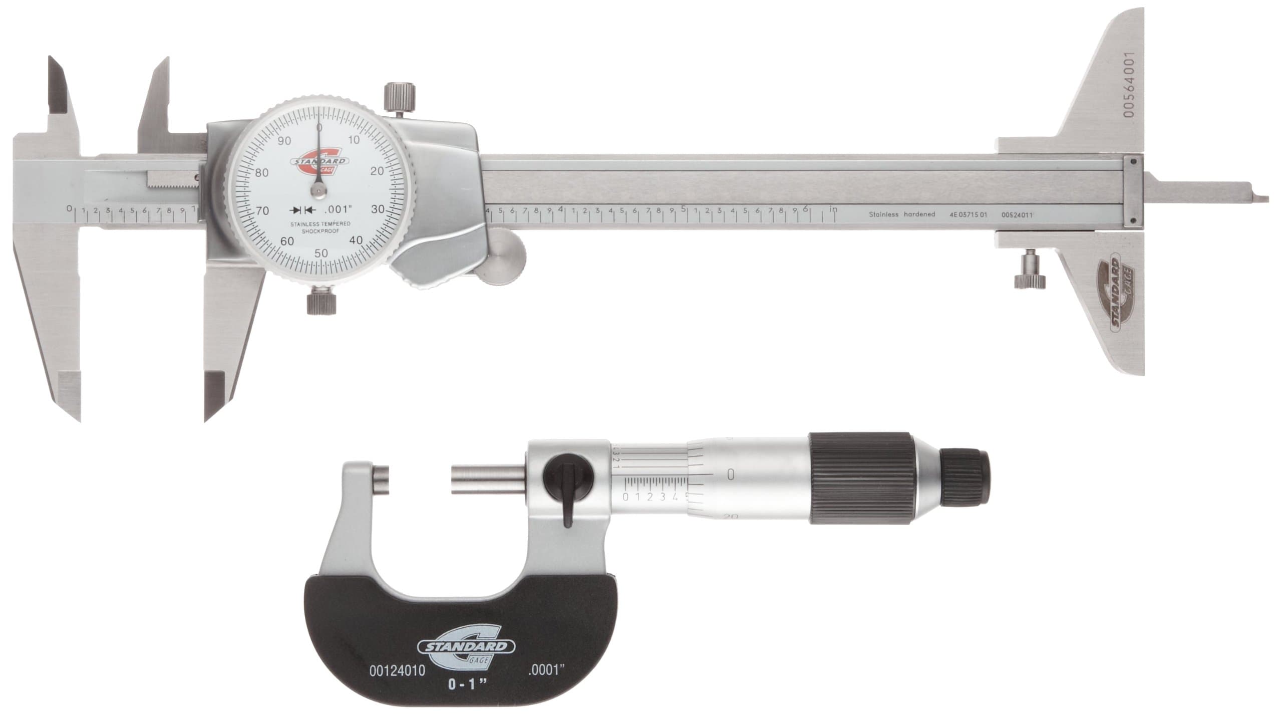 Standard Gage 00524104 Value Micrometer and Caliper Set (White Face)