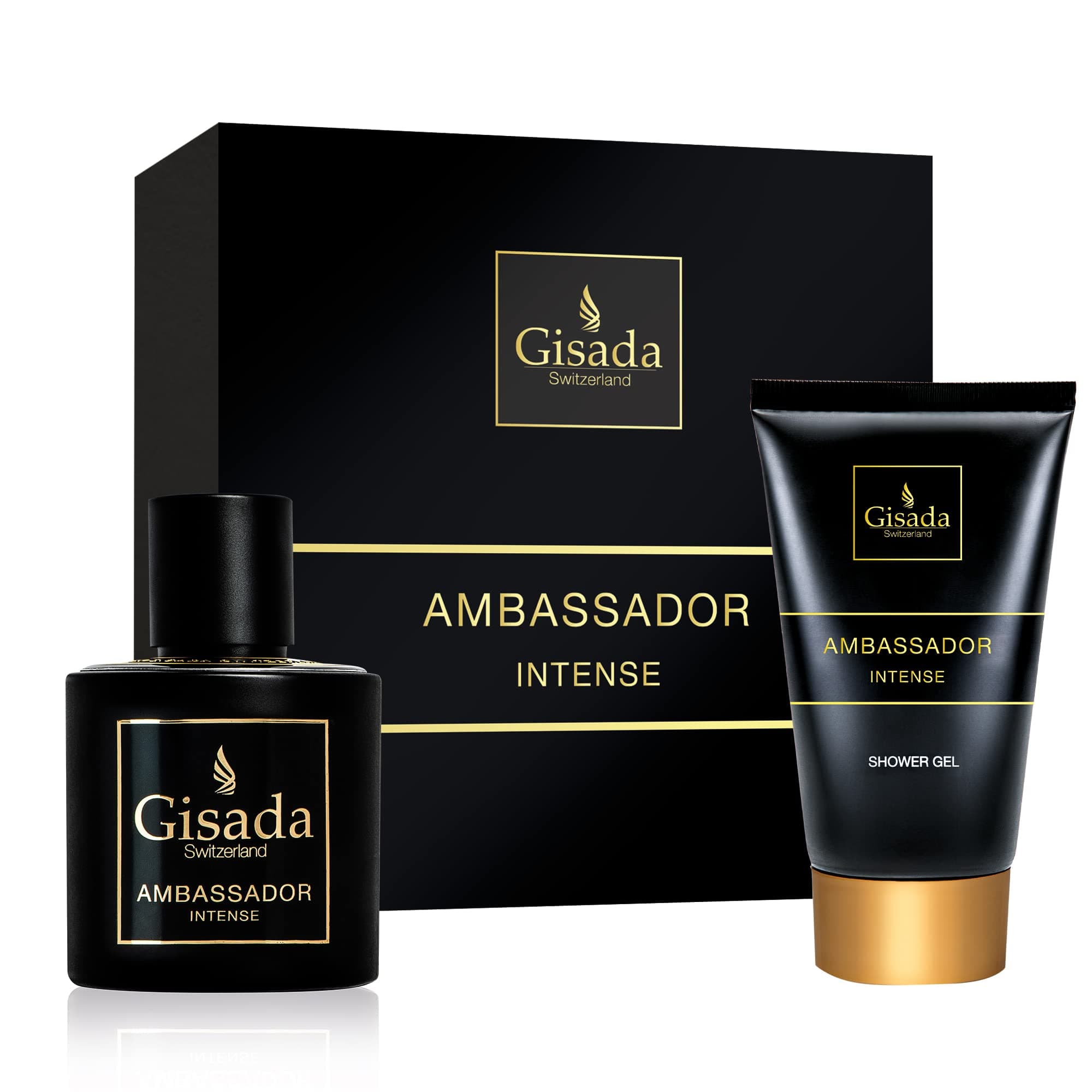 Ambassador Intense Set | Gift Set | Eau de Parfum 50 ml & Shower Gel 100 ml | Spicy, Fresh Men's Fragrance