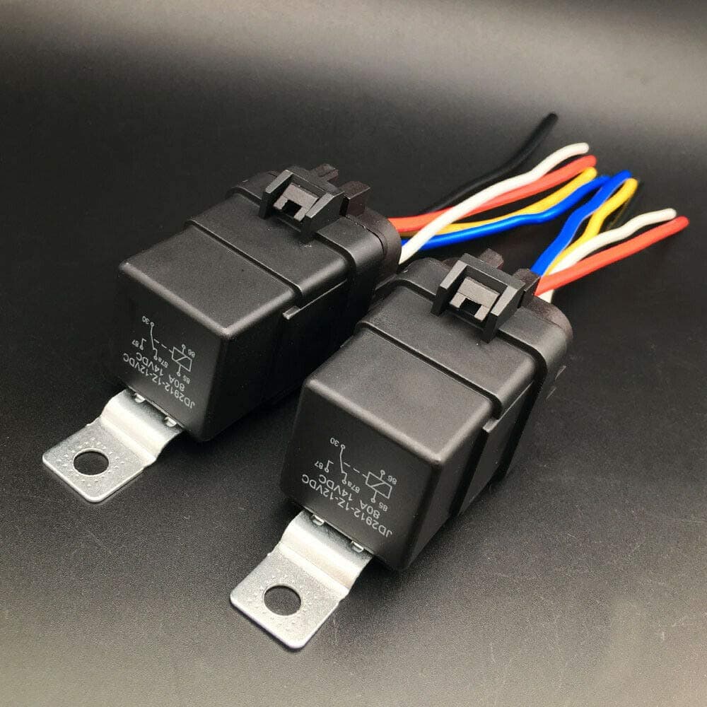 New 2 PCS New Trim & Tilt Relay Plug Socket Cook Mfg 7493 12V 80-amp P/N 119-7493