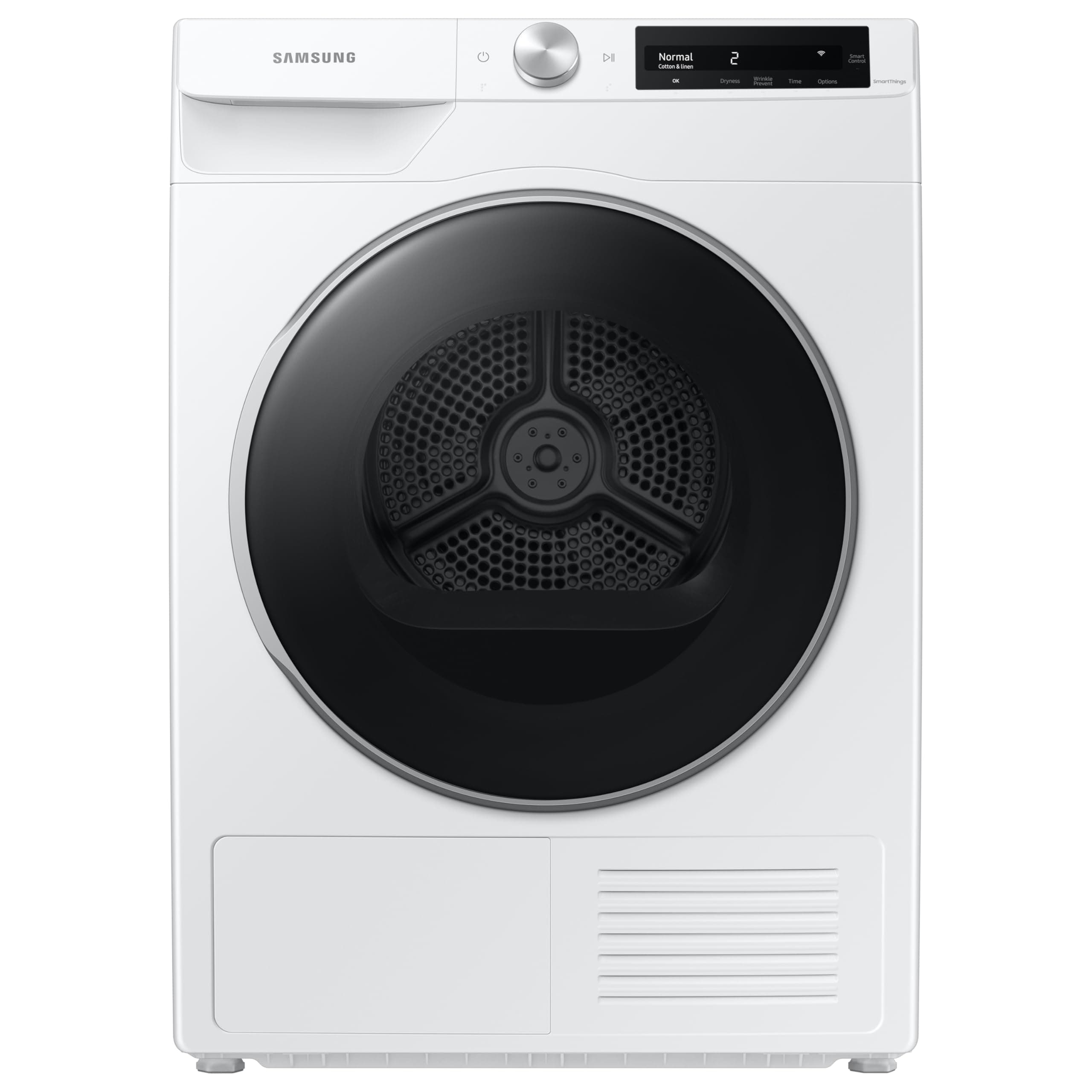 Samsung 4.0 Cu Ft Heat Pump Dryer, Compact Clothes Drying Machine, Stackable for Small Spaces w/Sensor Dry, 12 Preset Cycles, 40 Minute Express Dry, DV25B6900HW/A2, White