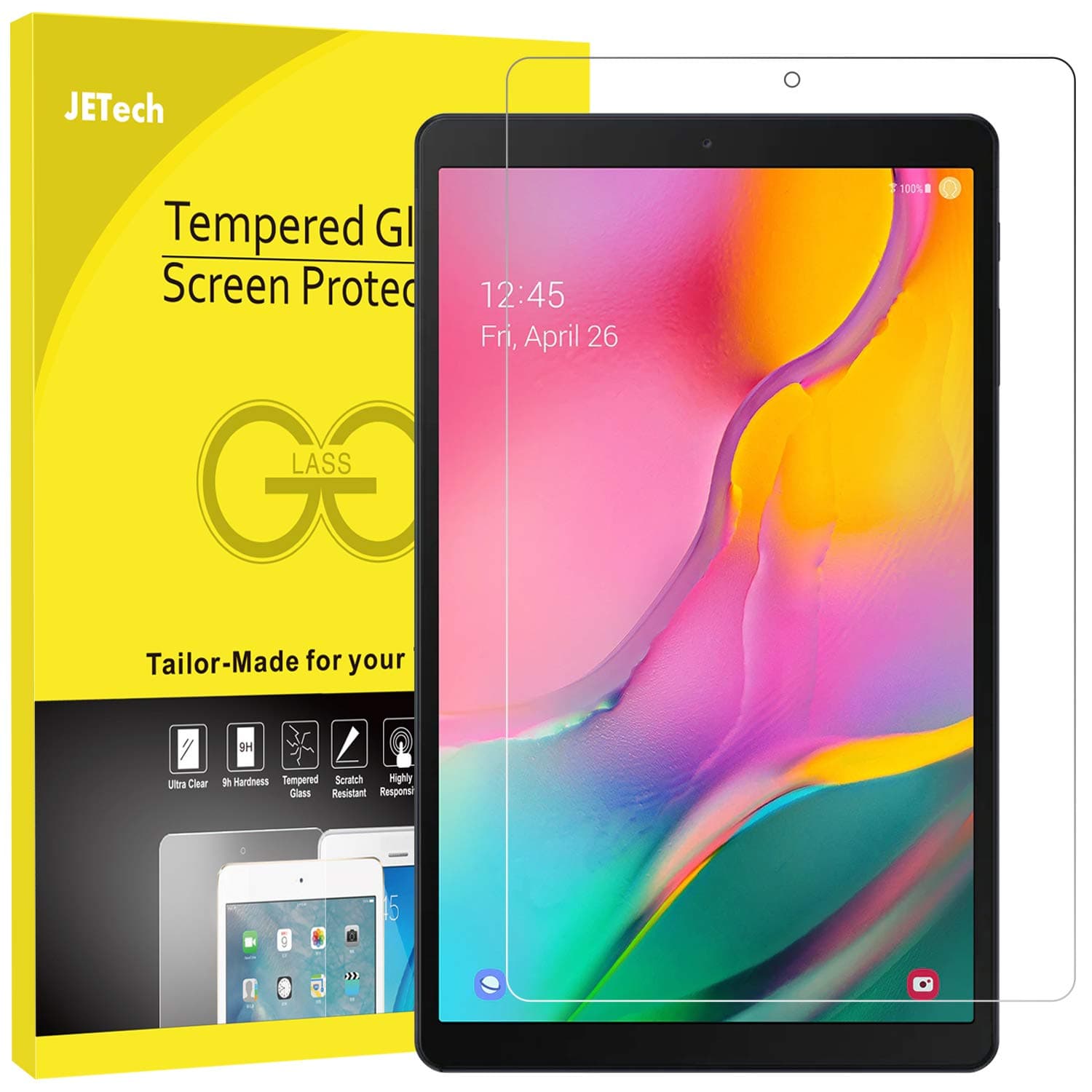 - JETech Screen Protector for Samsung Galaxy Tab A 10.1 2019 (SM-T510/T515/T517), Tempered Glass Film