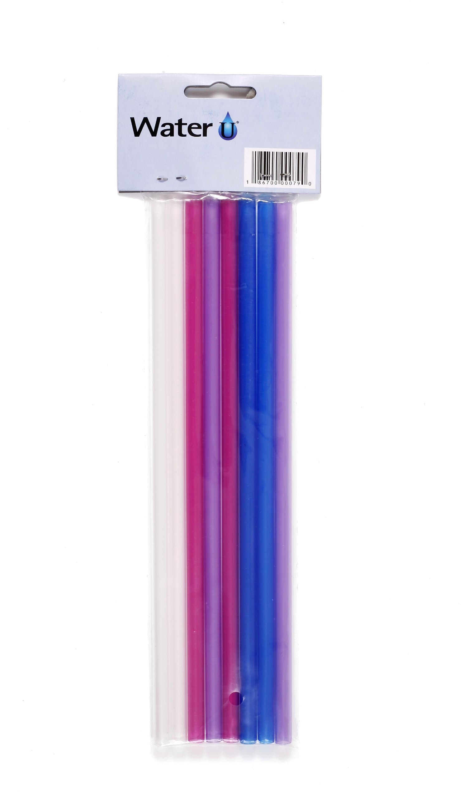 WaterU 10 Pack Reusable Colored Straws
