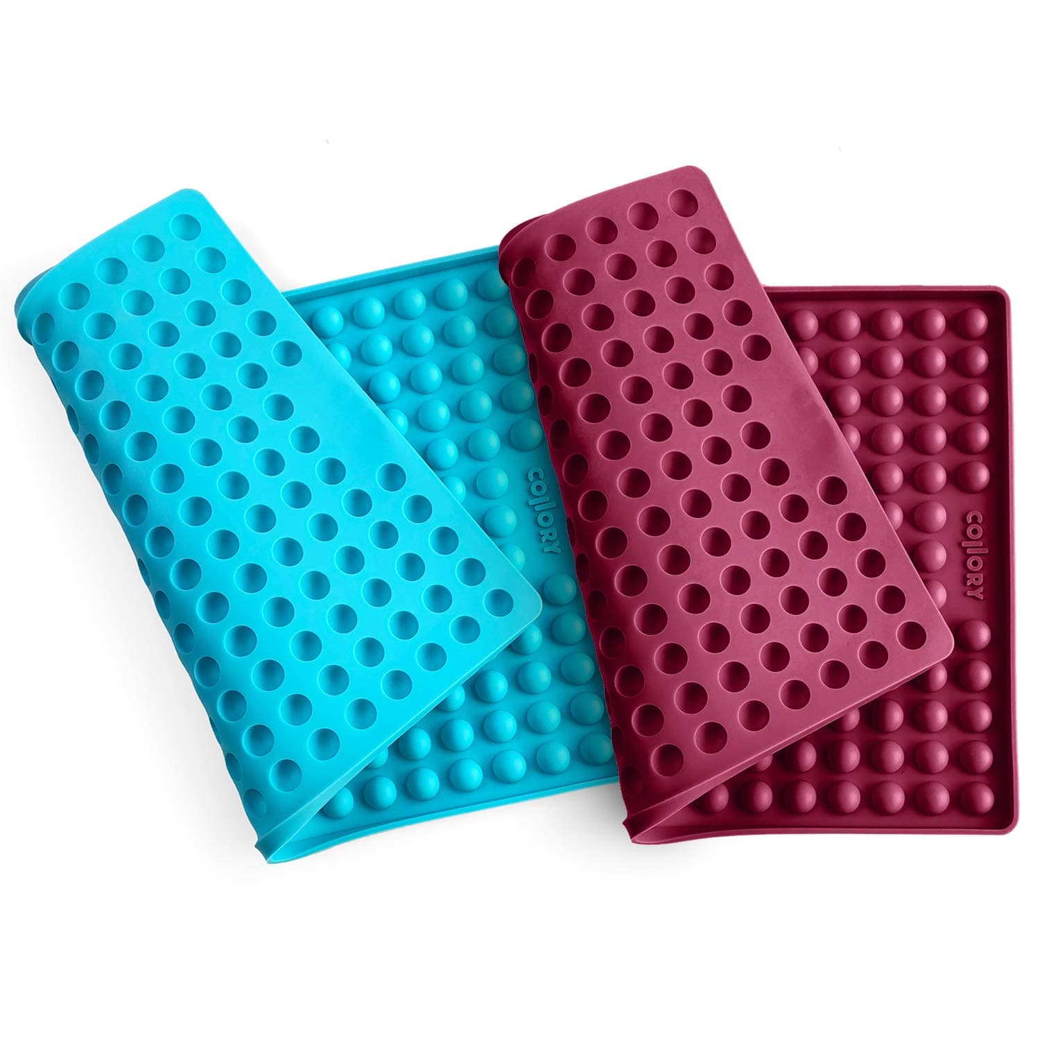 Collory silicone baking mat (2 pieces) | 1.5cm hemisphere mould dog treats & biscuits | Puppy cookies | Reusable Bakeware | Chocolate candy | Heat resistant 240°C | 100% food safe (BPA free) non-stick