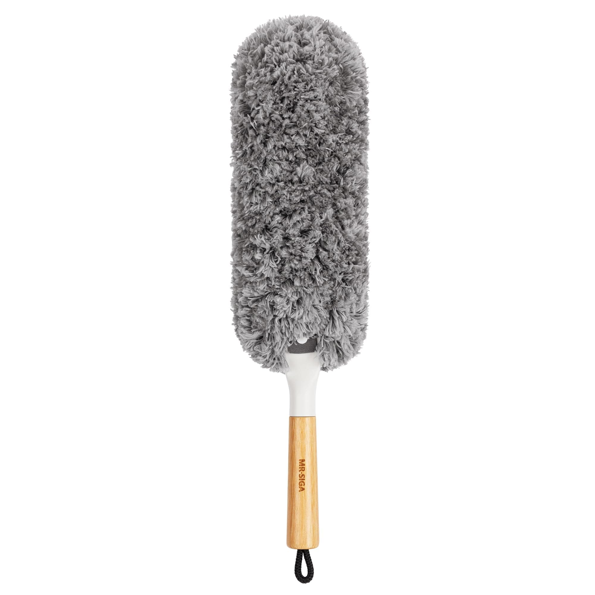 MR.SIGA Lint-Free Dust Remover with Bamboo Handle | Interchangeable Head | Washable Microfiber Duster for Home Cleaning