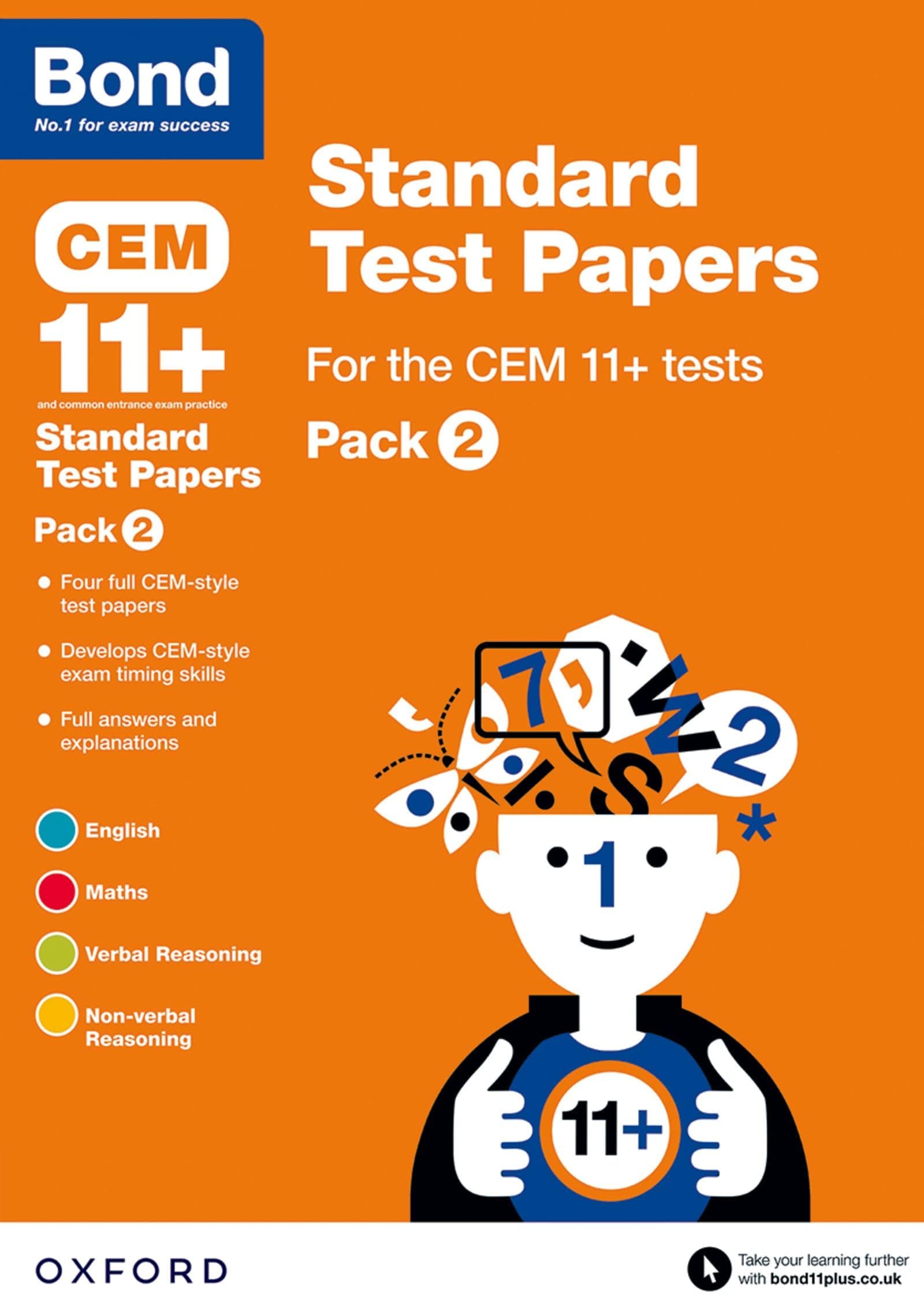 CEM: Bond 11+ Standard Test Papers: Ready for the 2025 Cambridge Select Insight exam: Pack 2