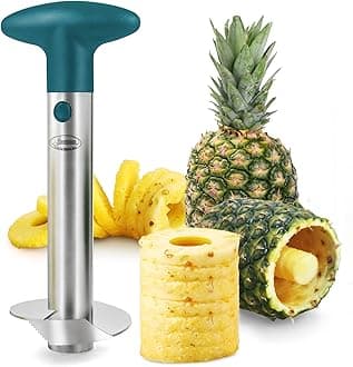 Pineapple Corer, [Upgraded, Reinforced, Thicker Blade] Newness Premium Pineapple Corer Remover, Stainless Steel Pineapple Core Remover Kitchen Tool with Sharp Blade for Diced Fruit Rings, Green