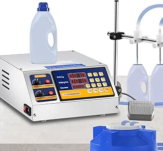 Hanchen Liquid Filling Machine Automatic Bottle Filler 1-135 Fl Oz Digital Liquid Filler Cosmetic Oil Filling Machine for MCT Oil, Milk, Beverage, Water, Juice, Essential Oil 2 Heads Diaphragm Pump