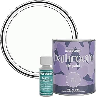 White Water-Resistant Bathroom Tile Paint in Matt Finish - Moonstone 750ml