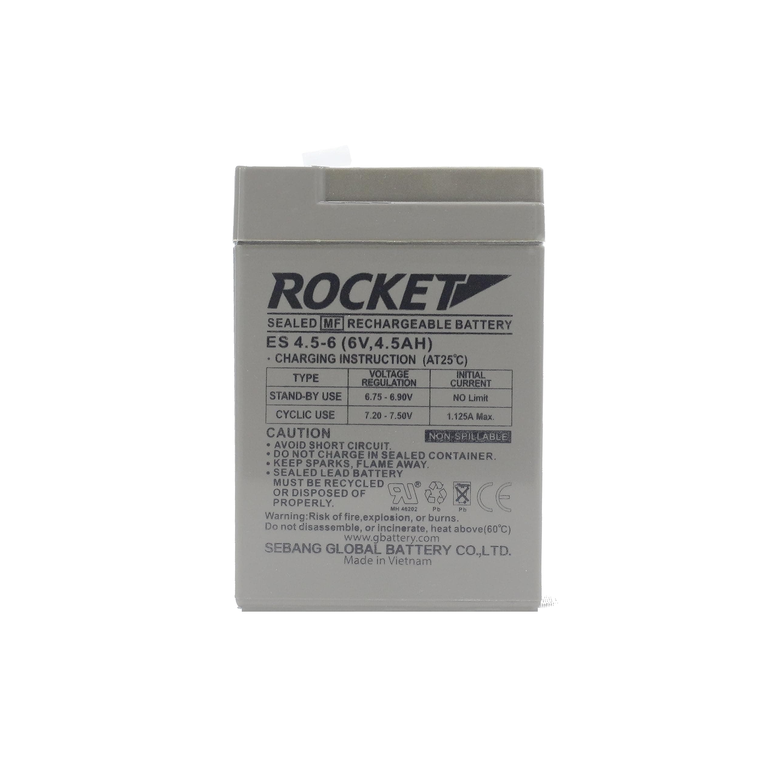 High-Performance Rocket Sealed MF Rechargeable Battery 6V 4.5AH | Eco-friendly battery | Versatile use battery | Energy-efficient battery | 6V battery with 4.5AH capacity | Toys | Security Systems