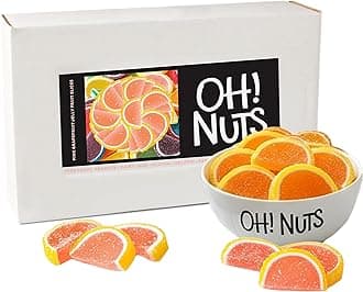 Oh! Nuts Grapefruit Jelly Fruit Slices Sugar Candy - 5 LB Bulk Bag - Traditional Old Fashioned Chewy Gummy Sweet Confectionery - Gluten-Free, Kosher Certified Pareve (150 CT)