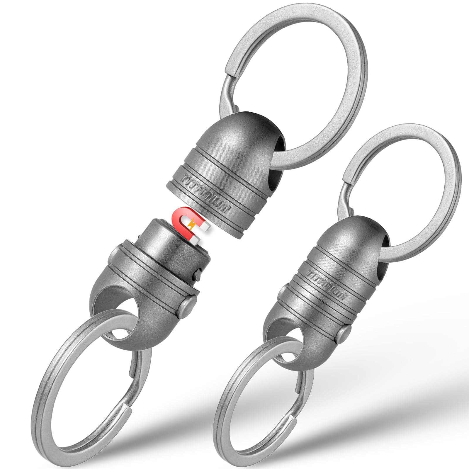TISUR Titanium Keychain Quick Release Pull Out Keychain Detachable Keychain Clip Pull Out Keychains for Men Women Small