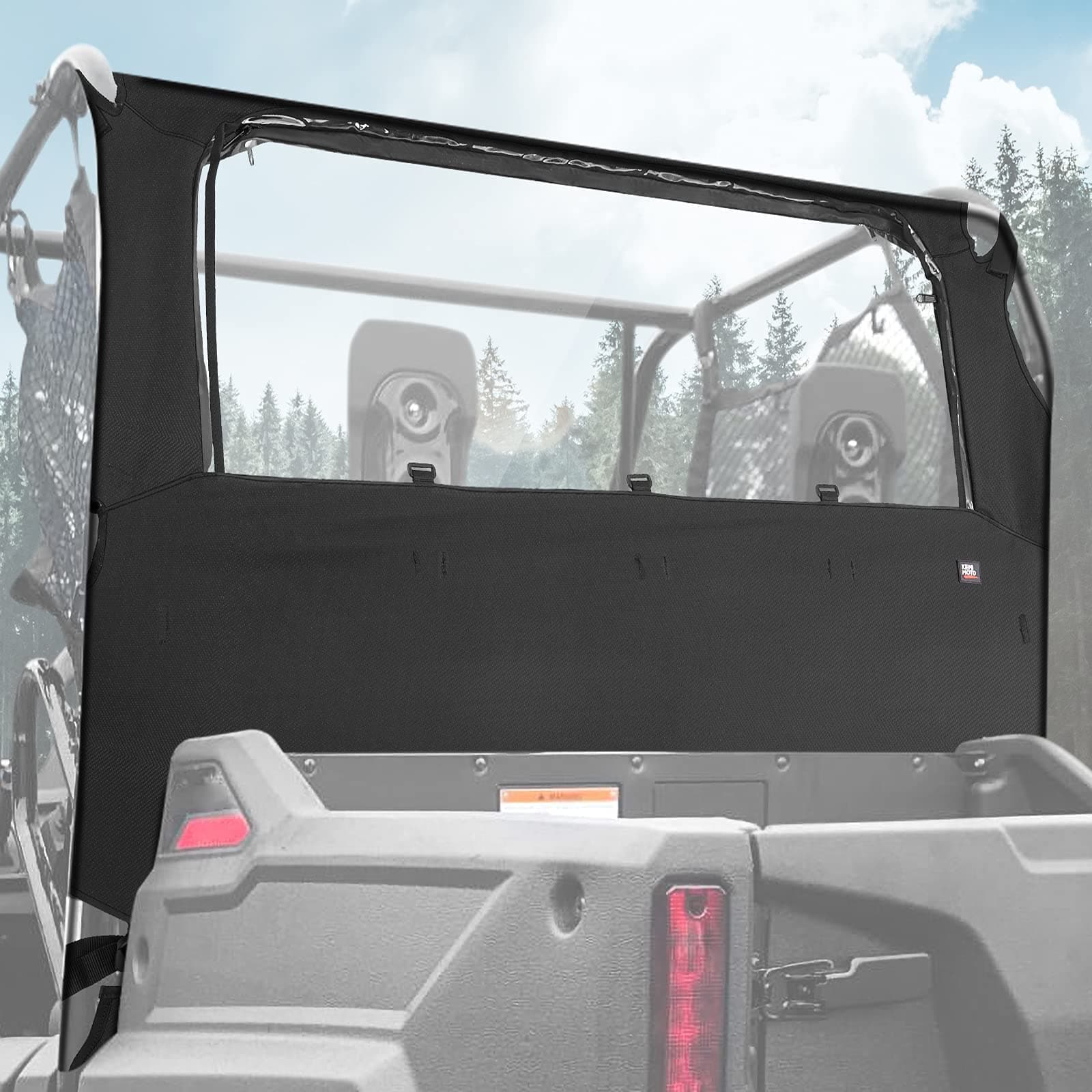 KEMIMOTO UTV Rear/Mid Panel with Open Window Compatible with Pioneer 700/700-4 2014-2026 Replace 0SR95-HL3-211A, Fabric Rear Panel Fit for Soft/Hard Roof
