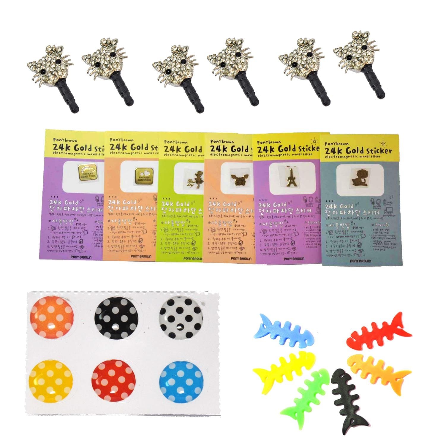 Honsky Home Button Sticker(6pcs) + Headset Dust er Wrap(6pcs) for,iPod, Sonic