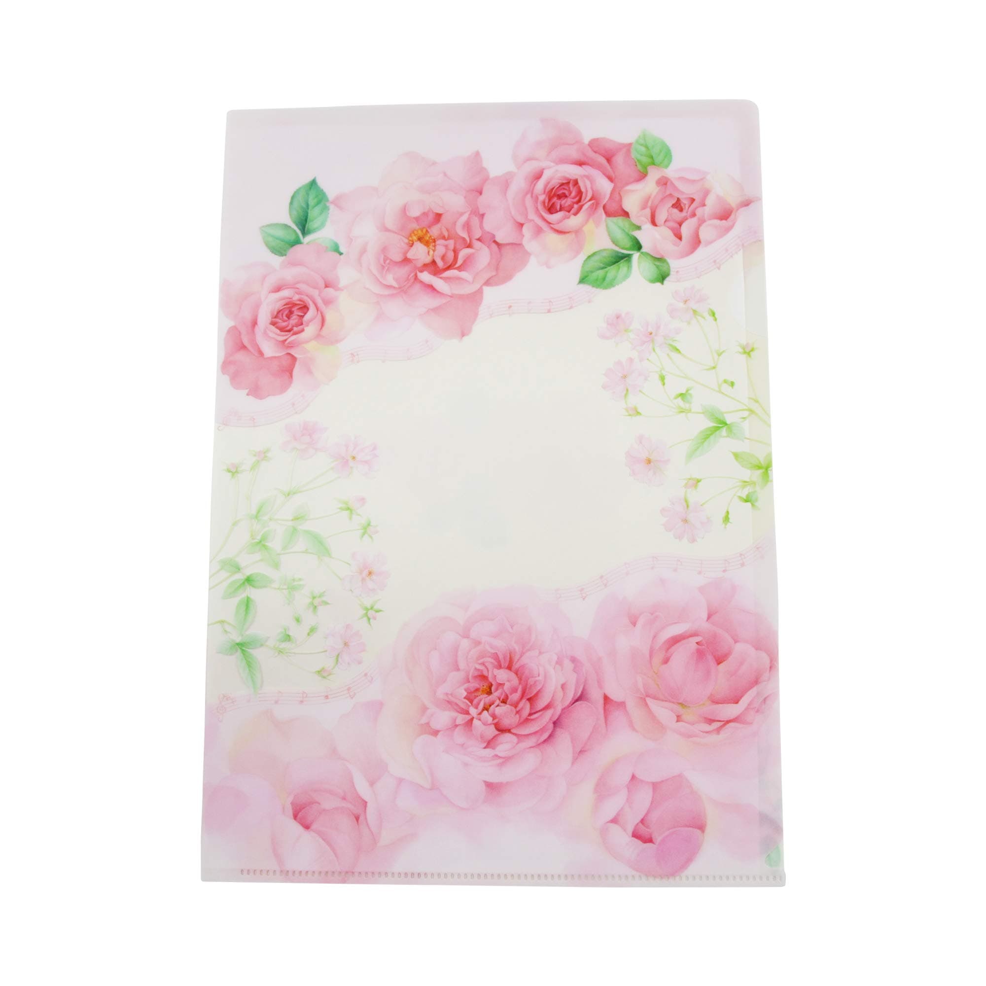 Frontia A4 Size 8.27" x 11.69" Clear Plastic Folder Flower Design Cute Froral Japan Import