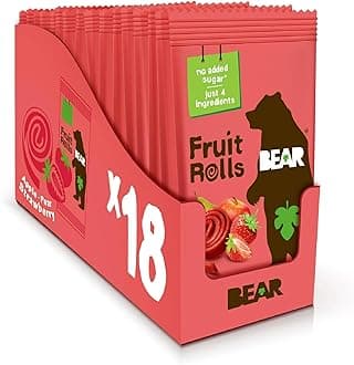 Bear Yoyo 100 Percent Fruit Rolls Strawberry 20 g (Pack of 18)