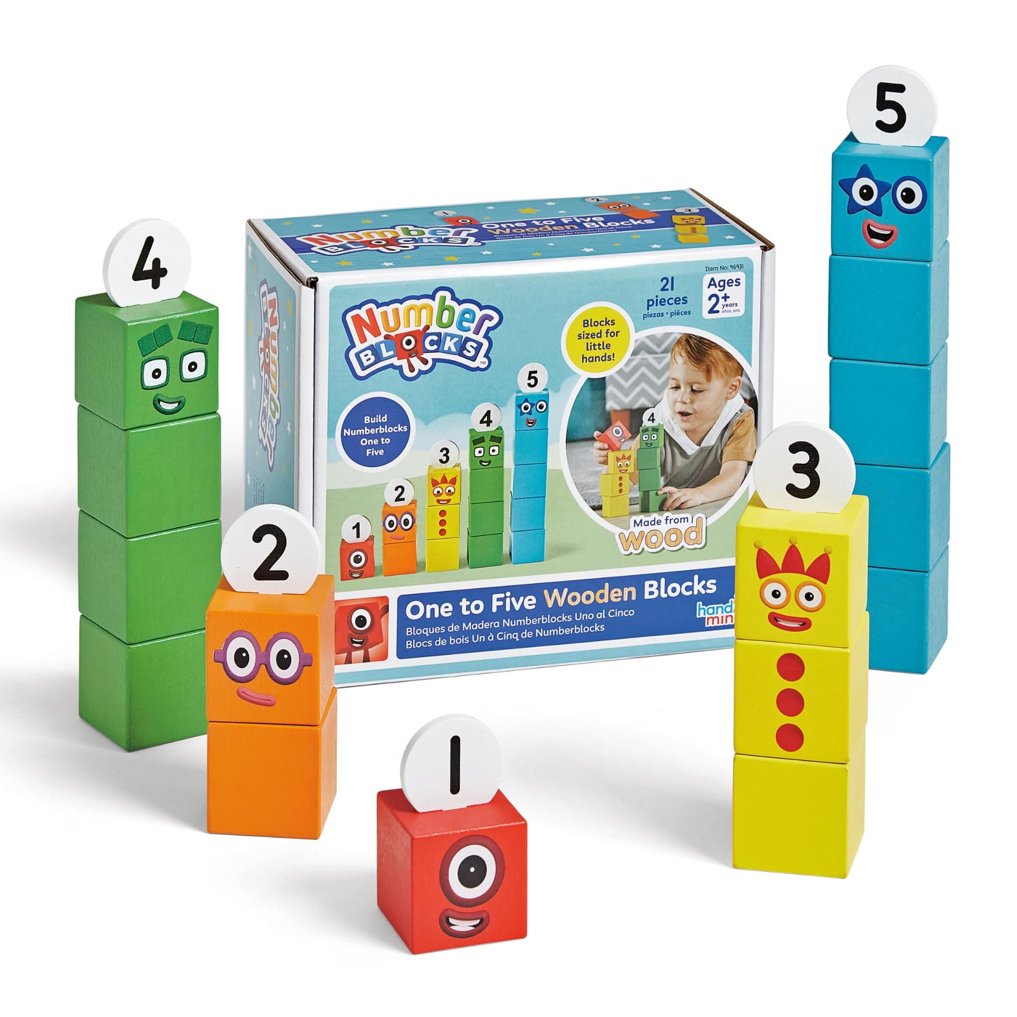 Numberblocks One to Five Wooden Blocks, Wood Stacking Toy, Colour Sorting Counting Cubes, Numbers for Toddlers, Preschool Maths Toys, Toddler Learning Activities, Kids Birthday Gift