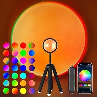 Sunset Lamp Projector with APP Control Multicolor Changing Led Lights for Room, 360 Degree Rotation Sunlight Lamp Mood Lighting Bedroom Decor Christmas Gifts Photography for WomenQ