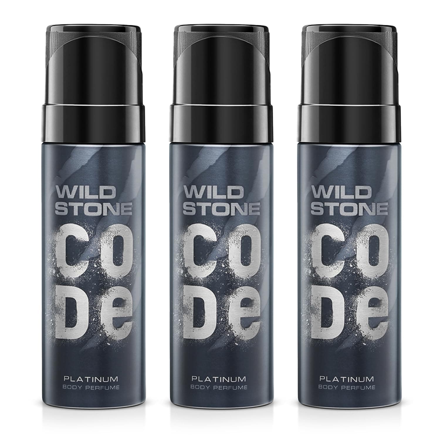 Wild Stone CODE Platinum Body Perfume for Men, Pack of 3 (150ml each)|No Gas Deodorant|Long Lasting Body Spray