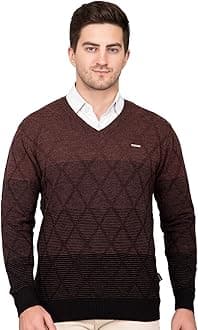 GODFREYThin and Warm V Neck Pullover Woolen Sweater for Men