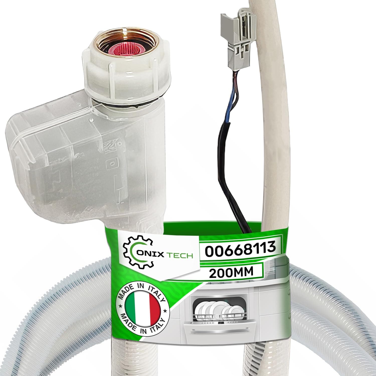 ONIX TECH Aquastop Dishwasher Hose With Original Code 00668113 for Bosch - 5 Years Warranty -