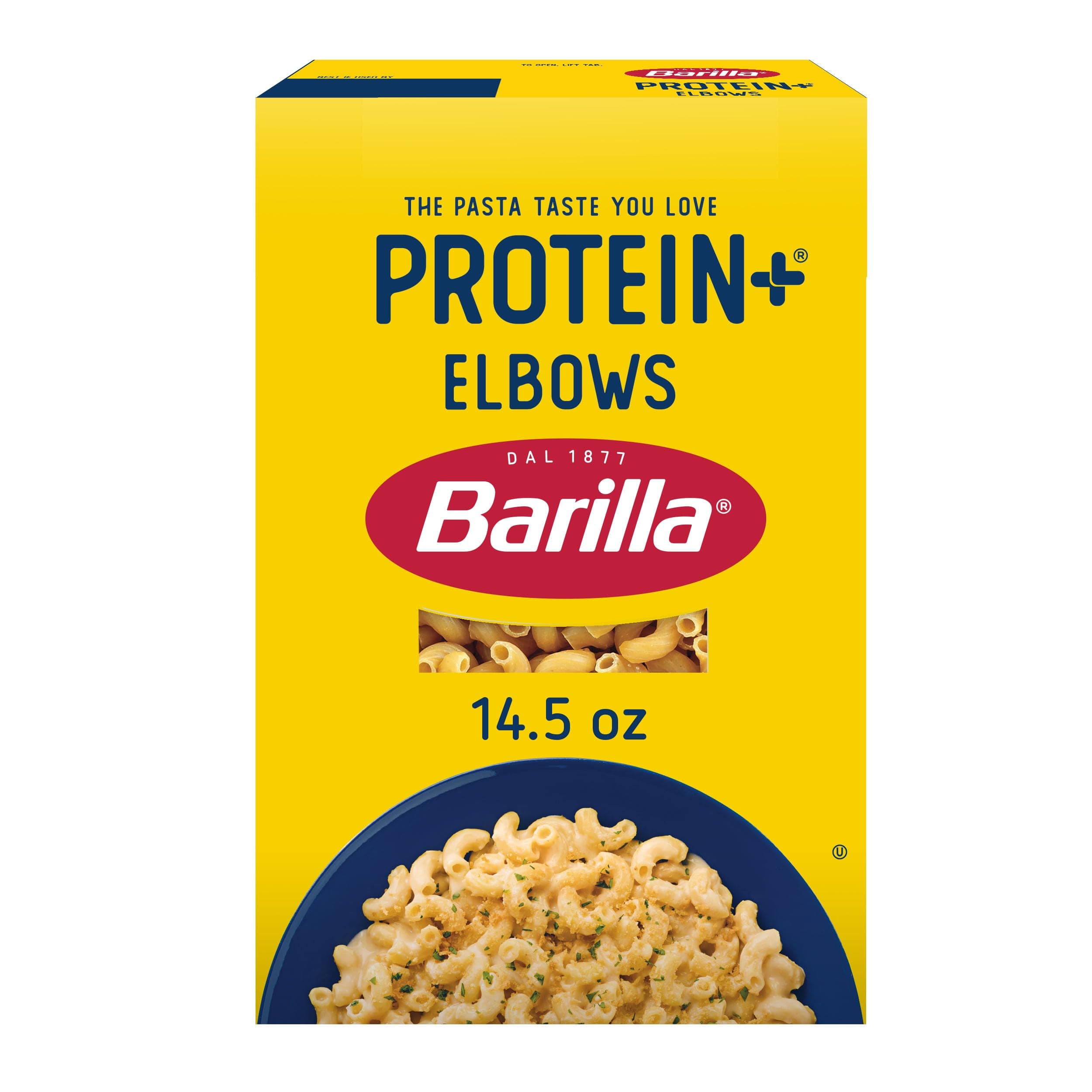 Protein+ (Plus) Elbows Pasta, 14.5 Ounce - plant based - Made from Lentils, Chickpeas & Peas - Non-GMO, Kosher Certified