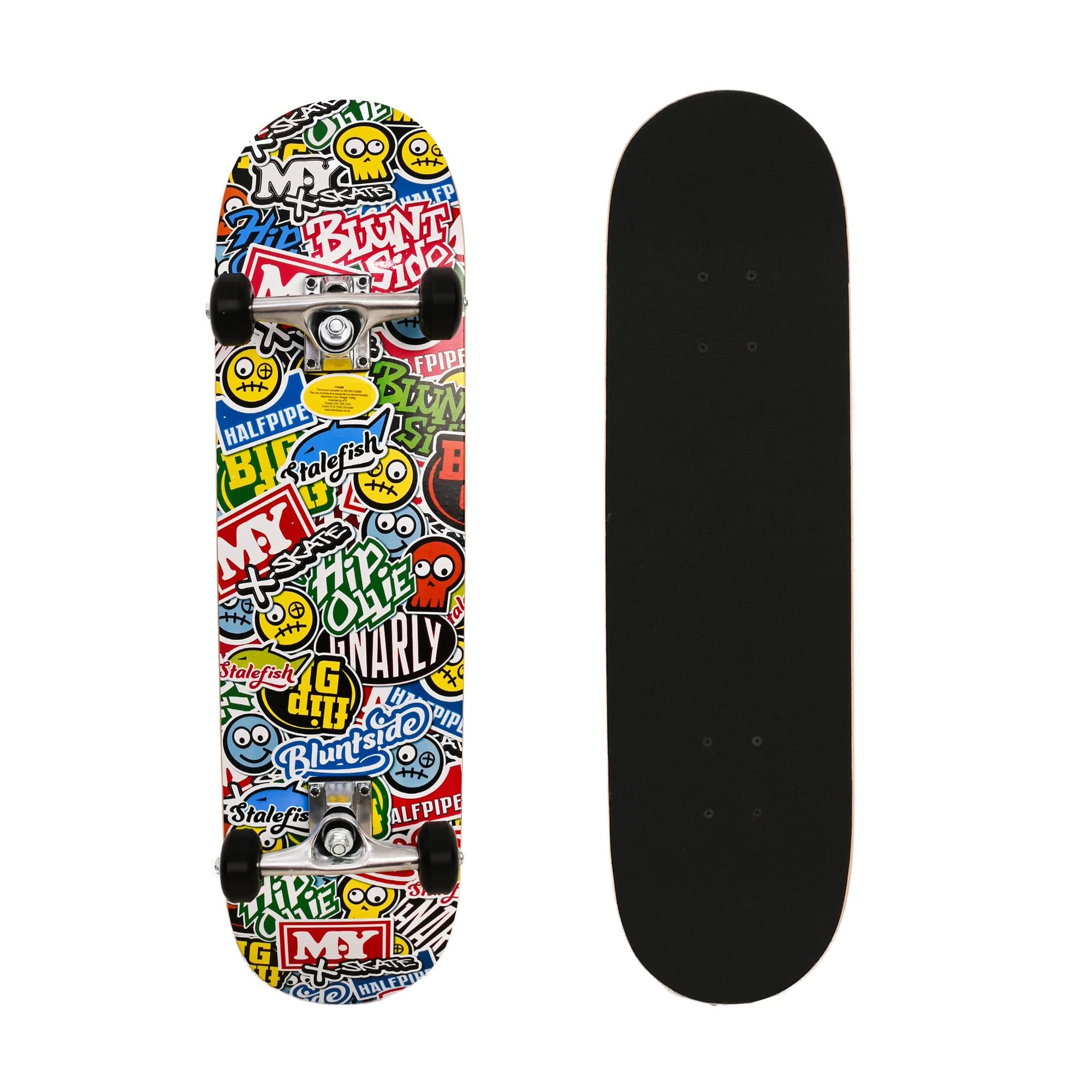 X-Skate Complete Skateboard 31" Double Kick Beginner Skateboard for Kids Teenagers & Adults 7 Ply Maple Deck ABEC 7 Bearings for tricks and skateparks