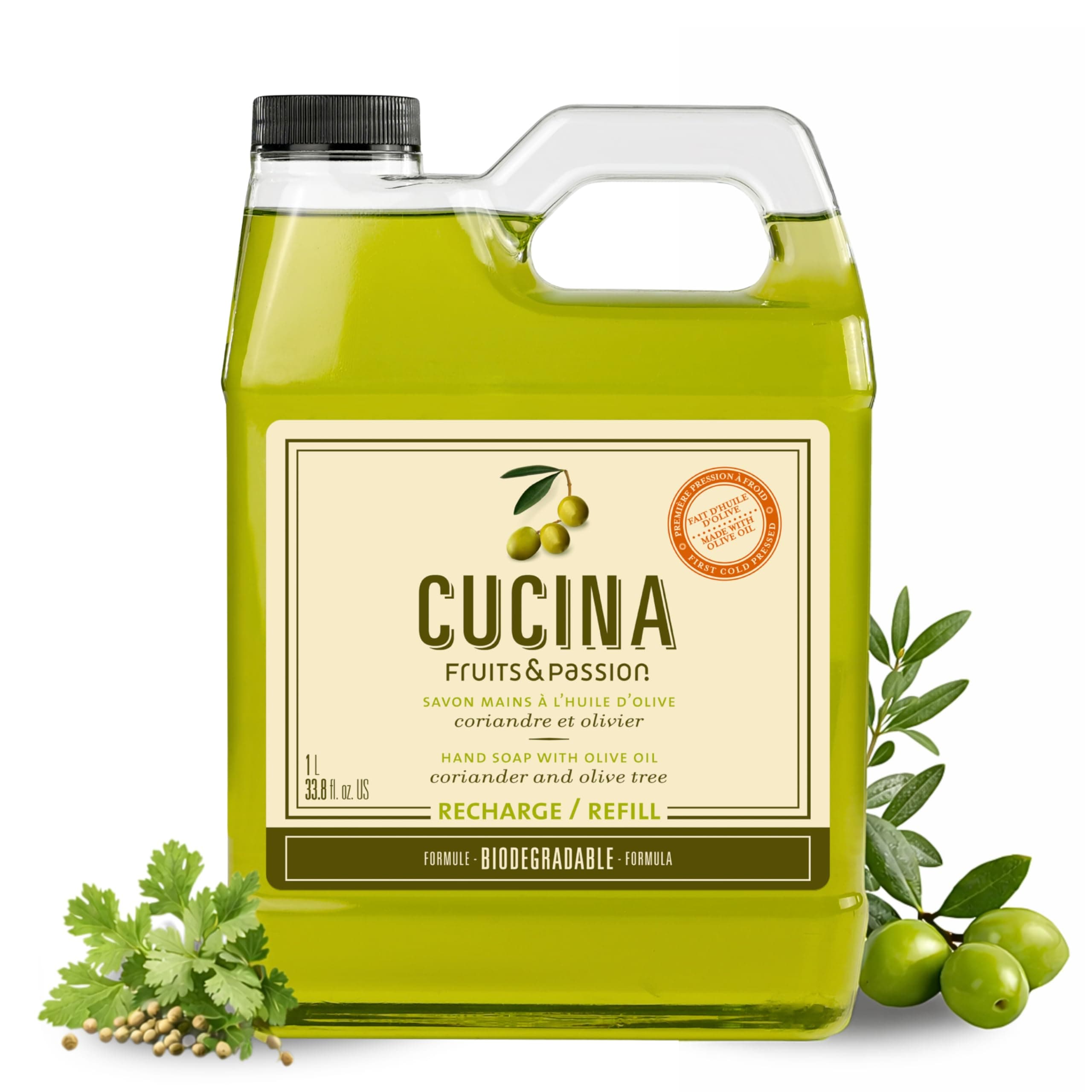 Cucina Coriander and Olive Tree 33.8 oz Purifying Hand Wash Refill