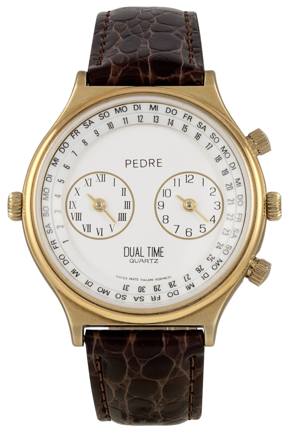 0518GX Dual Time Zone Leather Strap Watch