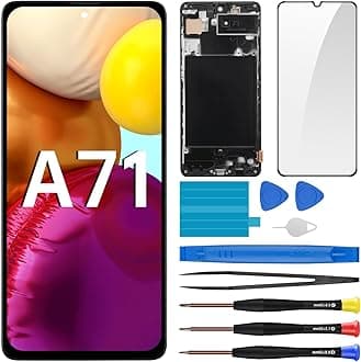 for Samsung Galaxy A71 Screen Replacement with Frame LCD Display Touch Digitizer Full Assembly Fix Glass with Repair Tools Kit SM-A715F (A715F A715W A715X)