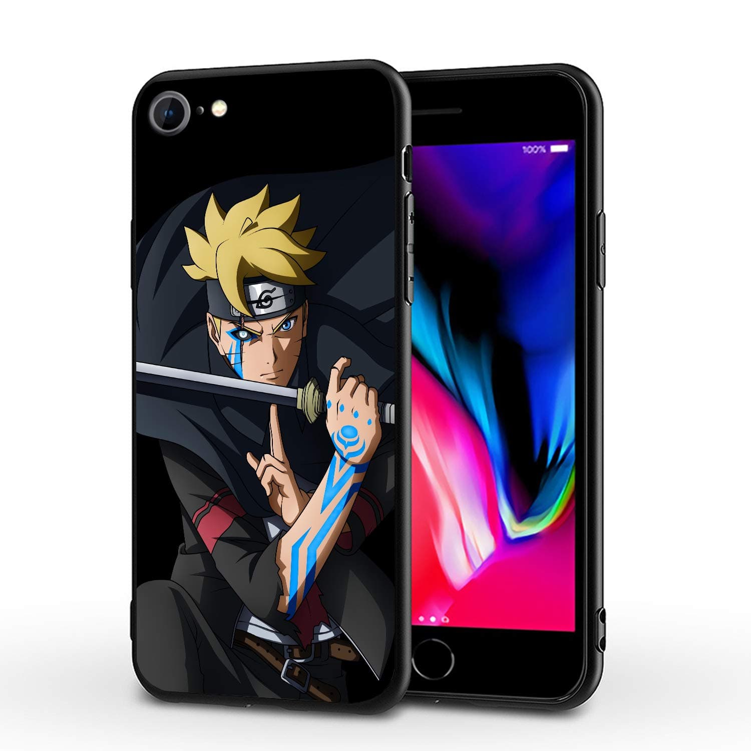 iPhone SE 2020 Case iPhone 7 Case iPhone 8 Case 4.7" Soft Rubber Frame and Hard PC Back Cover Cases (Naruto-Kakashi)