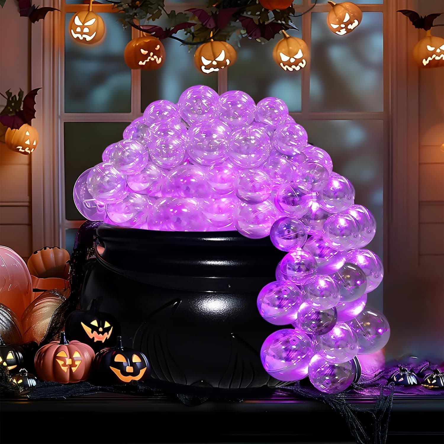 Coolchic DIY Bubbling Cauldron Set, Halloween Decorations Indoor,Black Plastic Bowl Party Decoration,Spooky Vintage Decor for Home Kitchen Room Party Table