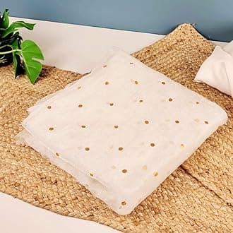 SATYAM KRAFT 5 Meter Multipurpose Net Fabric Cloth for Birthday, Wedding, Valentine, Party, Event, Stage Backdrop, Pooja Background, Tent, Mandap & Festive Decoration Item (White)