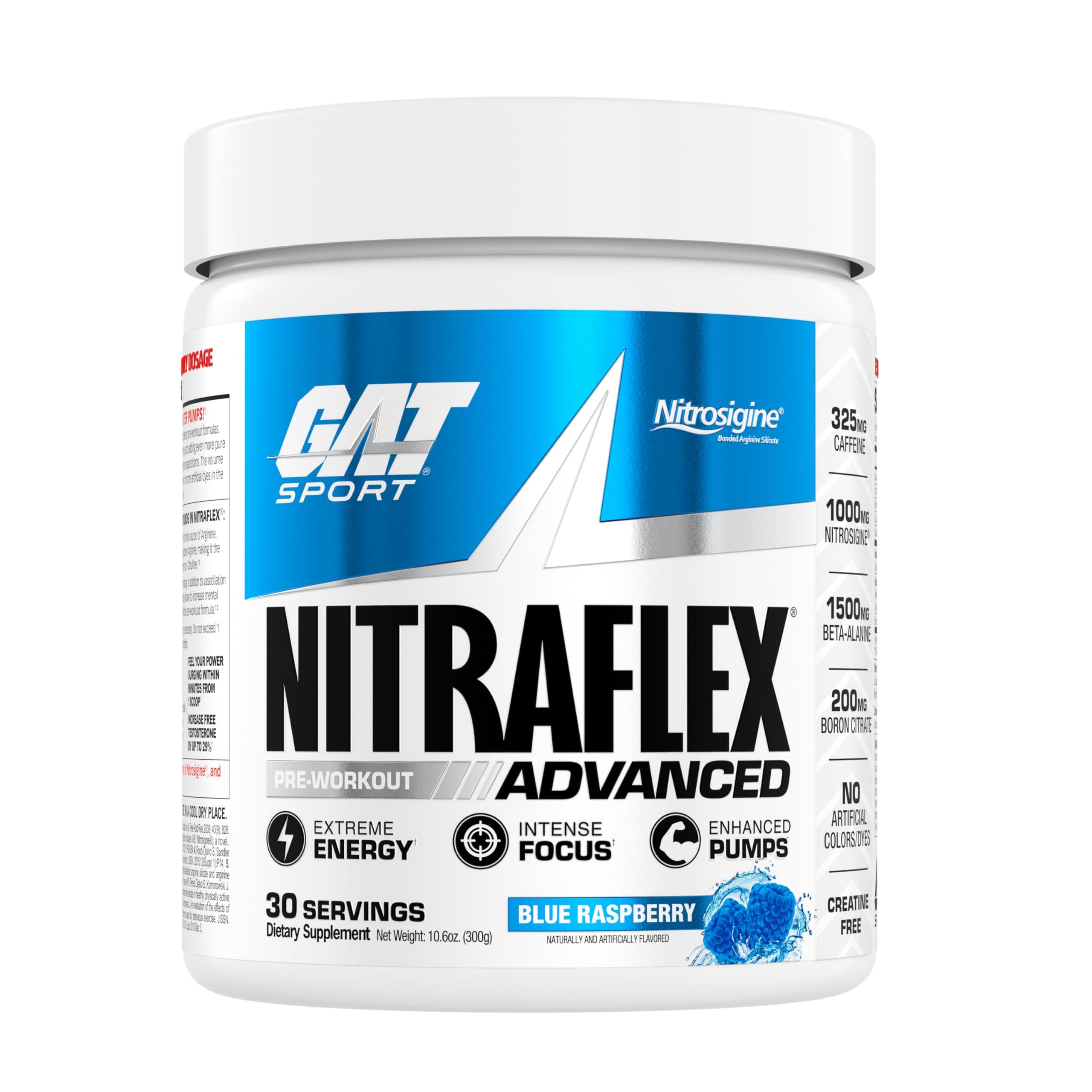 Nitraflex Advanced Pre-Workout Powder, Increases Blood Flow, Boosts Strength and Energy, Improves Exercise Performance, (Blue Raspberry, 30 Servings)