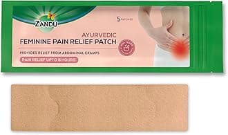 Zandu Ayurvedic Feminine Pain Relief Patch (Pack of 5 Patches) - A Specially Designed Pain Relief Patch for helping Relieve Abdominal Cramps & Back Pain | Easy to Apply & Carry