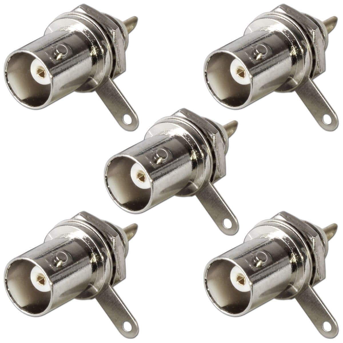BNC Chassis Panel Mount Female Input Socket Solder Connector x 5